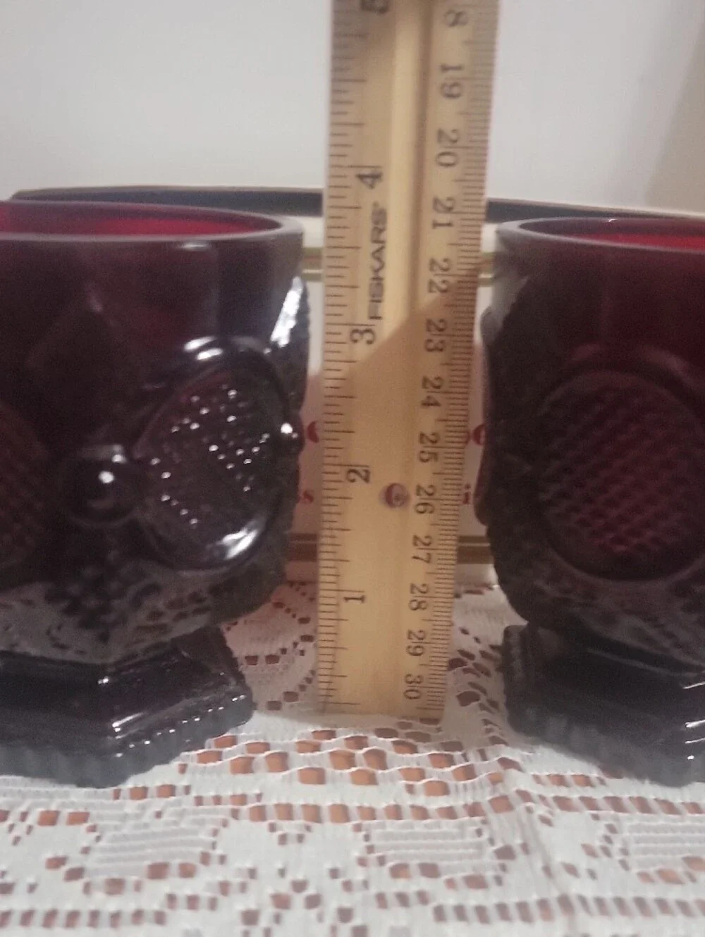 Avon 1876 Cape Cod Collection Footed Glass Set Ruby Red